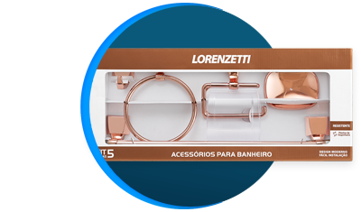 kit acessorios lorenzetti attic quadra 5 pecas 2000 f24 rose gold descricao