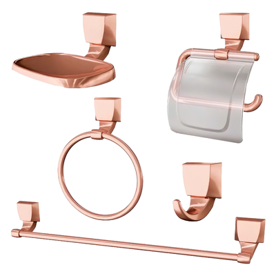kit acessorios lorenzetti attic quadra 5 pecas 2000 f24 rose gold