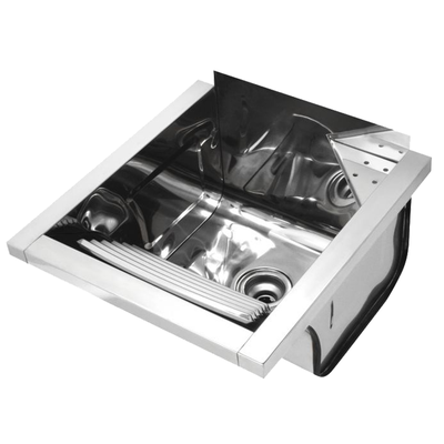 tanque inox docol 44x47 5cm com espelho 23l parede alto brilho