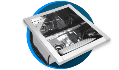 Tanque Reto Sobrepor Docol 23L 44x51cm 17048CH Inox Alto Brilho