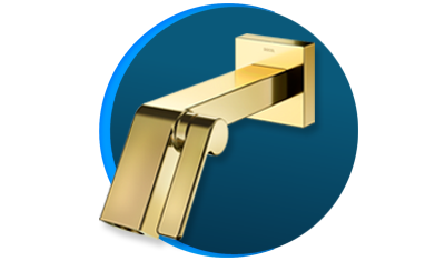 torneira para banheiro docol docolstillo docolchroma 823443 de parede ouro polido descricao
