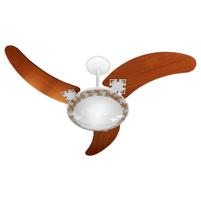 ventilador de teto venti delta delta ventus com 3 pas mogno e branco