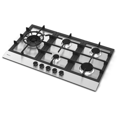 cooktop a gas debacco zurique 90cm com 5 bocas aco inox 220v