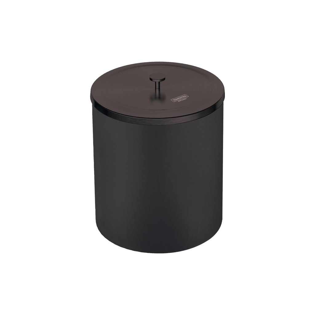 Lixeira Tramontina Útil 94540085 Black Matte Tampa Inox 5L