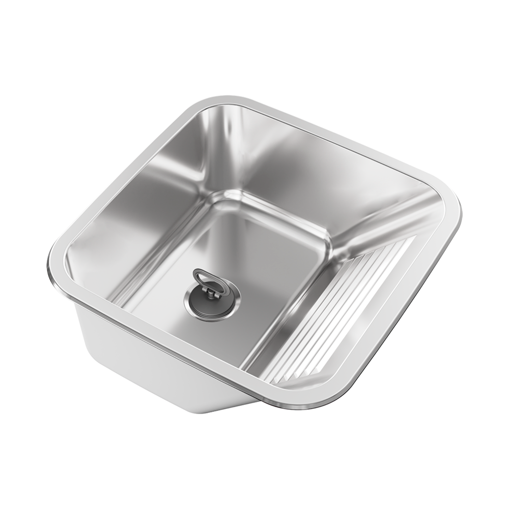 Tanque Monobloco Embutir GhelPlus 25 L 45x45 Aço Inox Polido