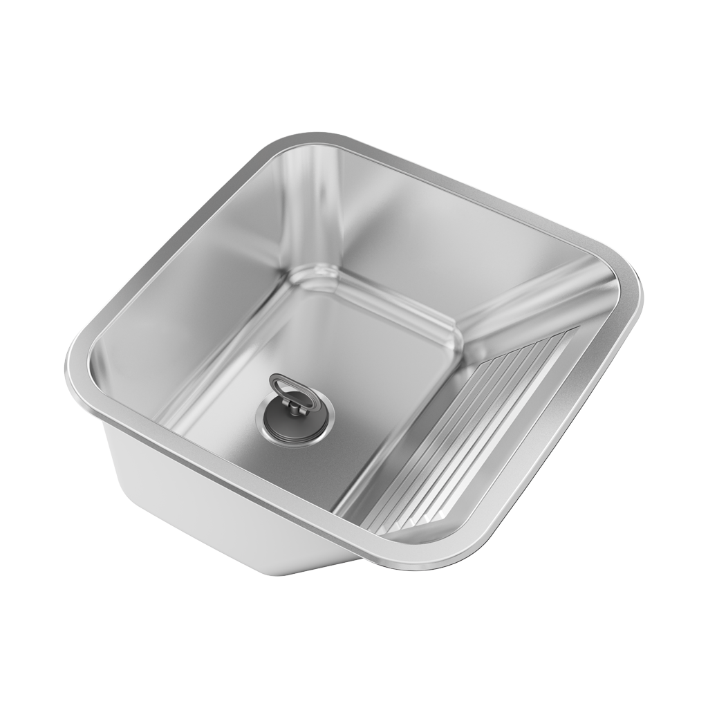 Tanque Monobloco Embutir GhelPlus 25 L 45x45 Aço Inox Acetinado