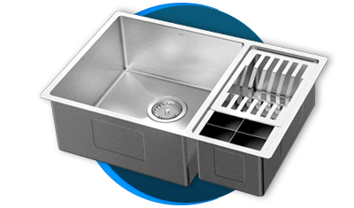 cuba dupla docol bistro 60x40 02112716 com canal equipado aco inox escovado descricao 01