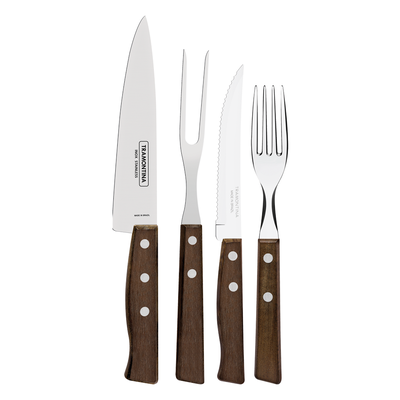 jogo de talheres churrasco tramontina 14 pecas 22299011 madeira natural 02
