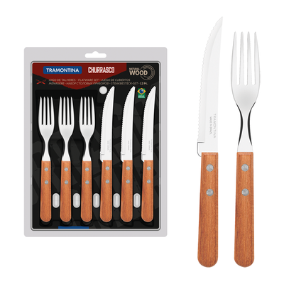 jogo de talheres churrasco tramontina 12 pecas 22399030 madeira natural 01