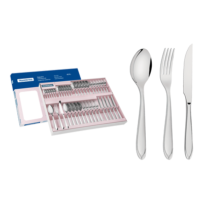 jogo de talheres 42 pecas tramontina laguna 66906774 inox 01