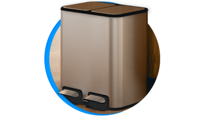 Lixeira Dupla DocolFlat 20L Inox com Pedal | Copalux
