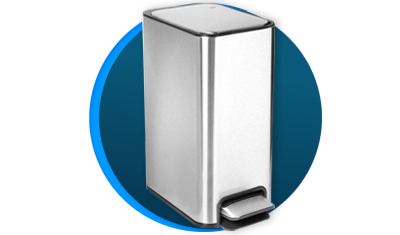 lixeira de piso docolflat docol 10l com balde interno removivel inox descricao 01
