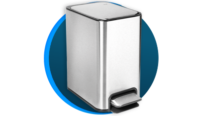 lixeira de piso docolflat docol 7l com balde interno removivel inox descricao 01