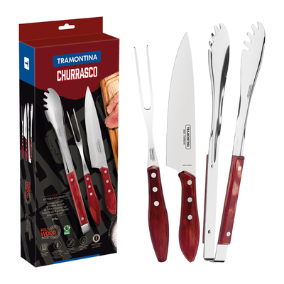 kit churrasco 3 pecas tramontina 21198761 polywood vermelho 01