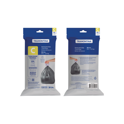 saco plastico de lixo 10 litros c 94531010 para lixeiras tramontina 01