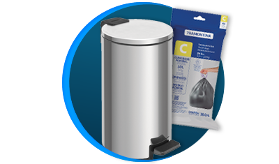 lixeira inox tramontina loop redonda com pedal 5 l saco de lixo descricao