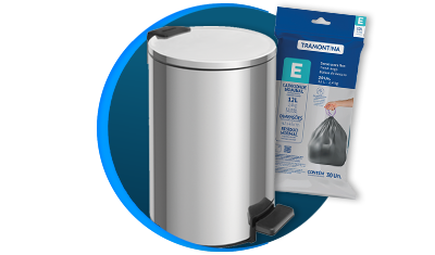 lixeira inox tramontina loop redonda com pedal 12 l saco de lixo 02