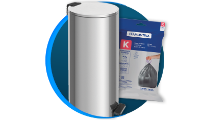 lixeira inox tramontina loop redonda com pedal 30 l saco de lixo 02