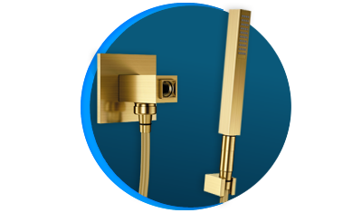 Docoo2 Ducha Manual Docol Square 604272 Ouro Escovado | Copalux