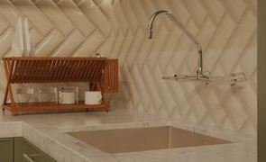 torneira de parede minimalista