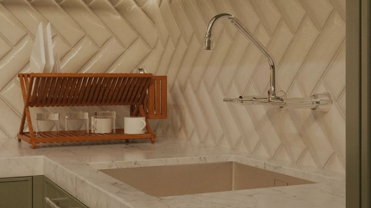 torneira de parede minimalista