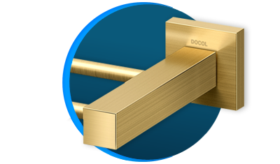porta toalhas duplo docol square docolchroma 641872 ouro escovado descricao
