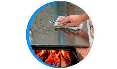 chapa para fogao a lenha espelhada 3 furos 45x65cm em ferro fundido descricao 02