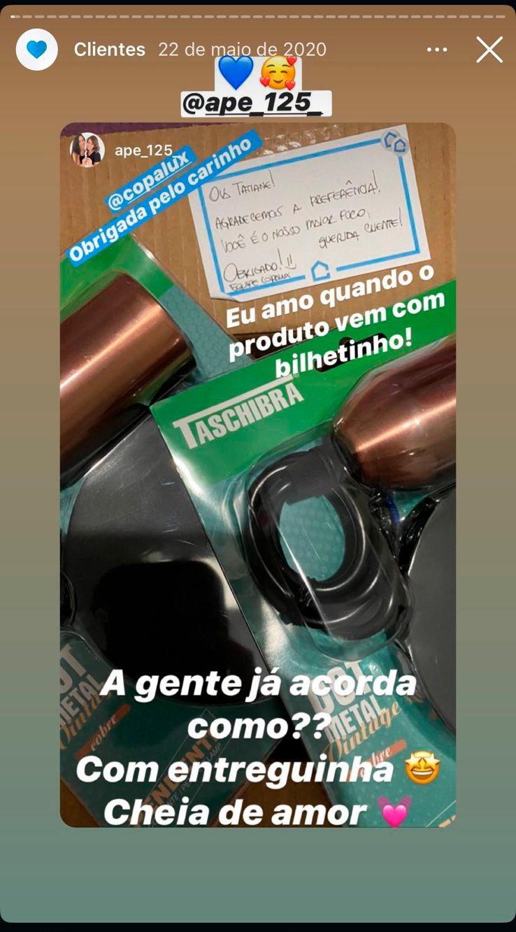 Cliente Copalux no Instagram