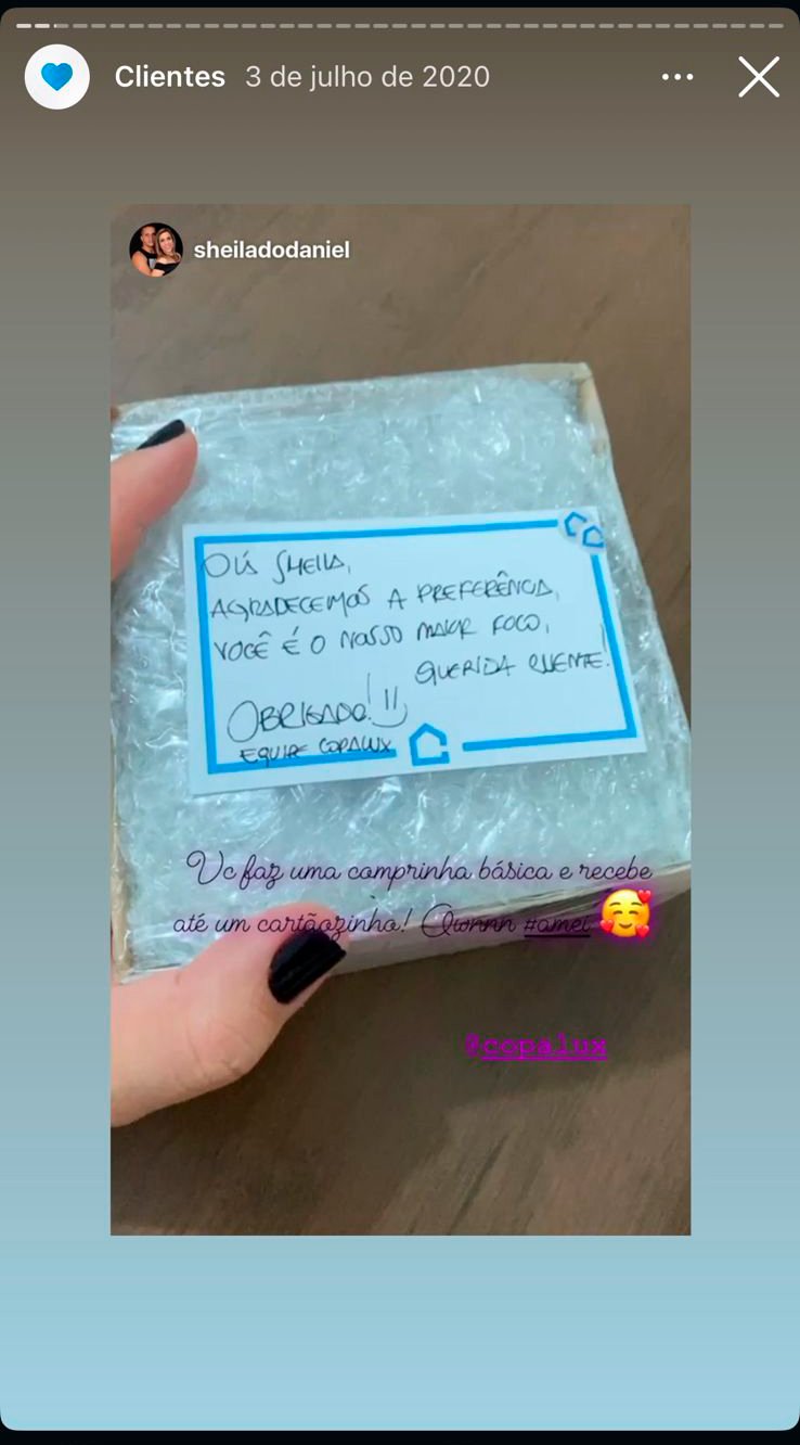Cliente Copalux no Instagram