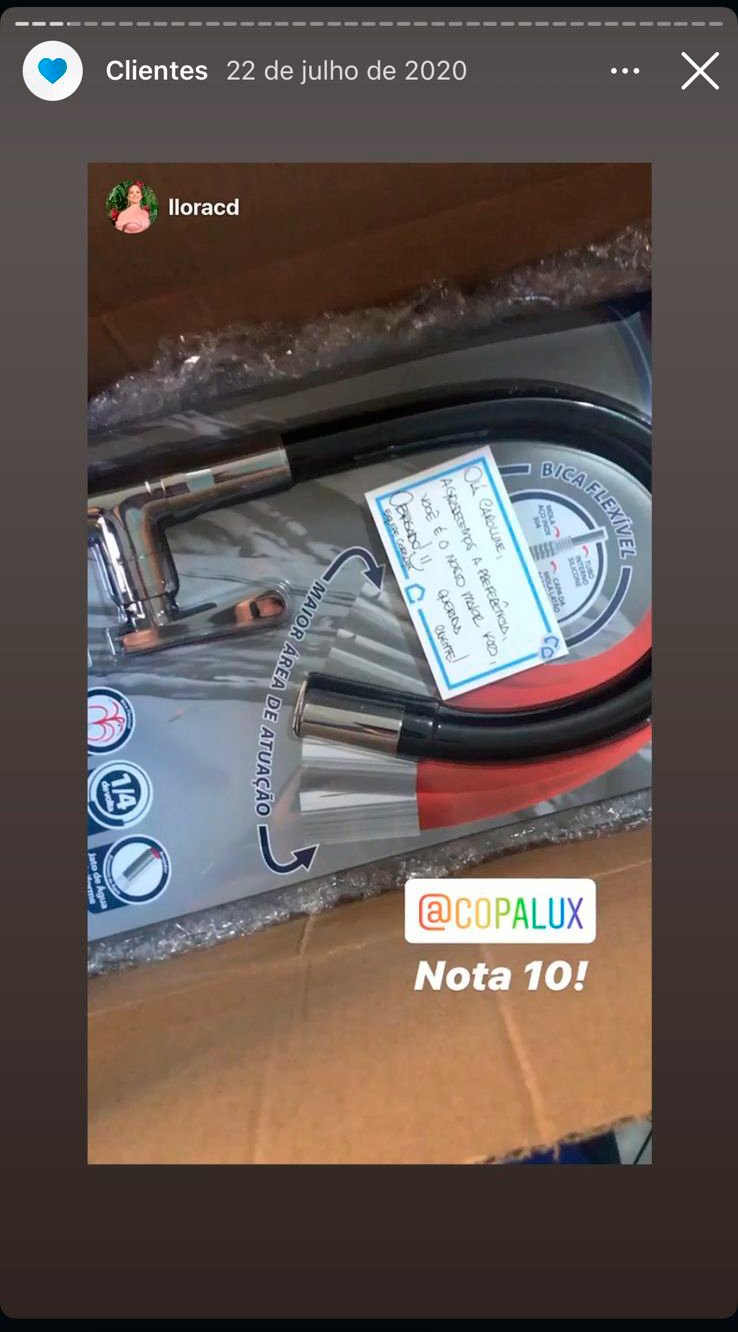 Cliente Copalux no Instagram