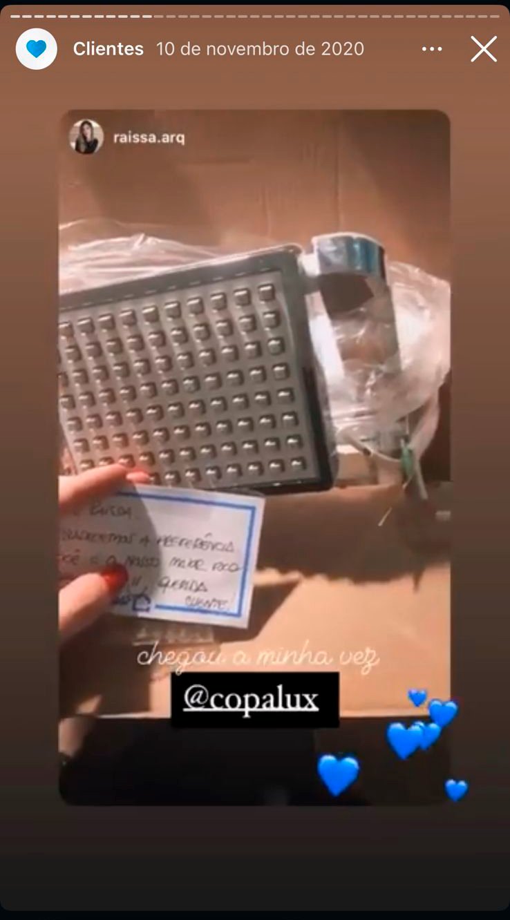 Cliente Copalux no Instagram