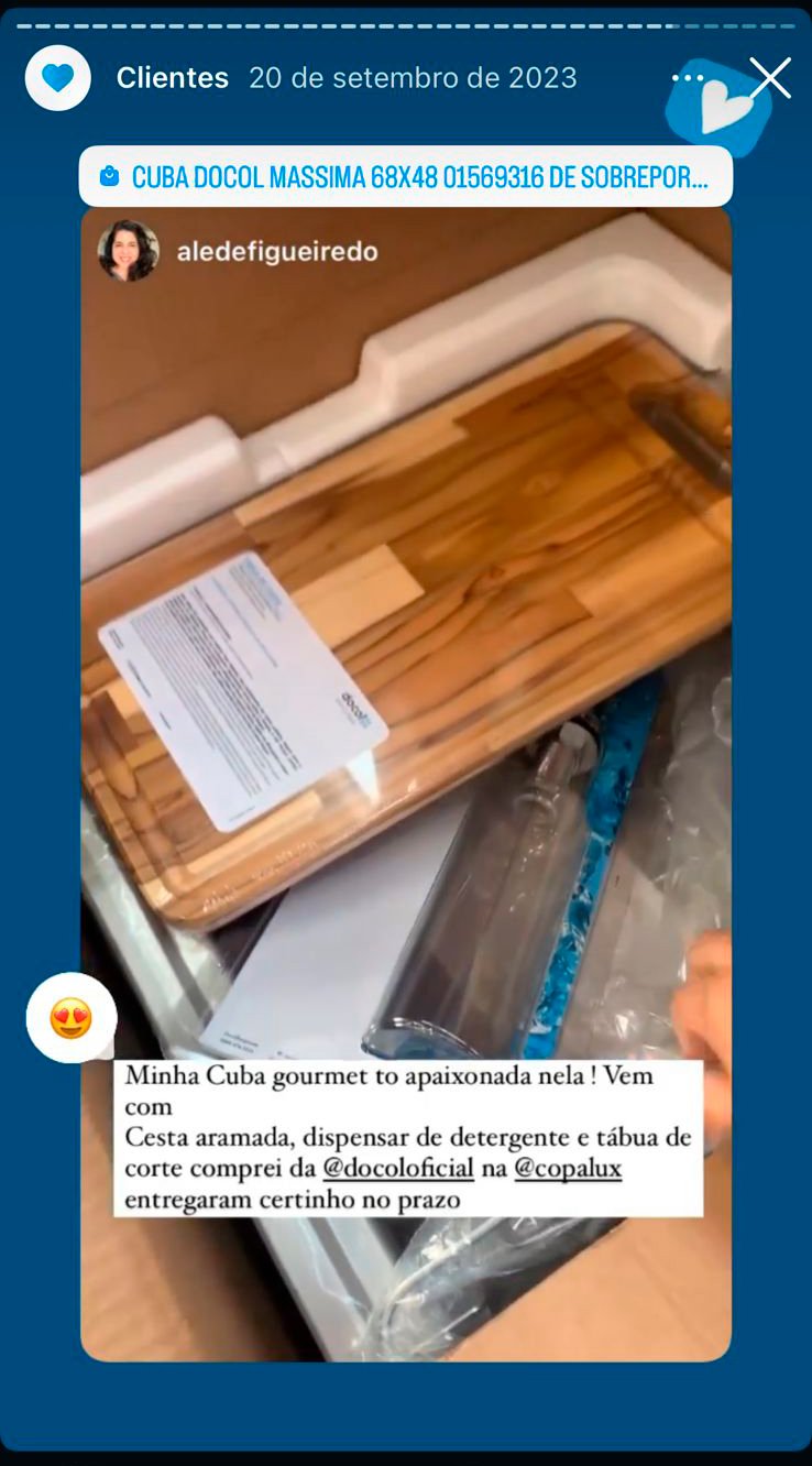 Cliente Copalux no Instagram