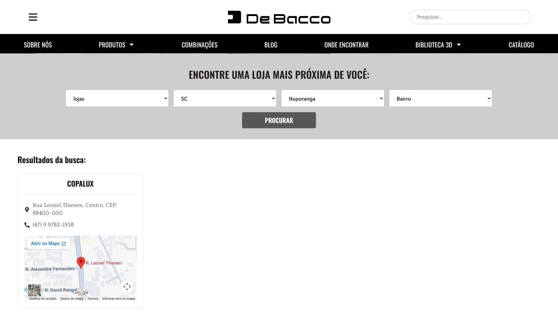 Copalux verificada no site oficial DeBacco — Onde Encontrar